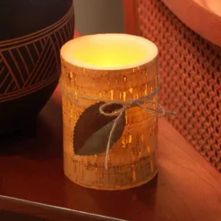LumaBase Cork & Leaf Flameless Timer Candle 2-piece Set 5 LumaBase Cork & Leaf Flameless Timer Candle 2-piece Set -Home Decor Shop 2649050 ALT2