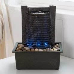 Pure Garden LED Waterfall Fountain Table Decor
