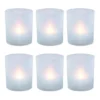 LumaBase Frosted Plastic Warm White LED Candle 6-piece Set