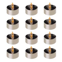 LumaBase Amber LED Tealight Candle 12-piece Set