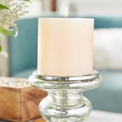 Stella & Eve Traditional Silver Mercury Glass Candle Holders 2-pc. Set -Home Decor Shop 4500933 ALT3
