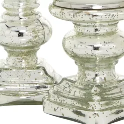 Stella & Eve Traditional Silver Mercury Glass Candle Holders 2-pc. Set -Home Decor Shop 4500933 ALT4
