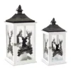 Melrose Merry Christmas Reindeer Lantern Floor Decor 2-piece Set
