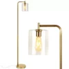 Brightech Elizabeth Industrial Floor Lamp With Glass Shade And Edison Bulb, Gold