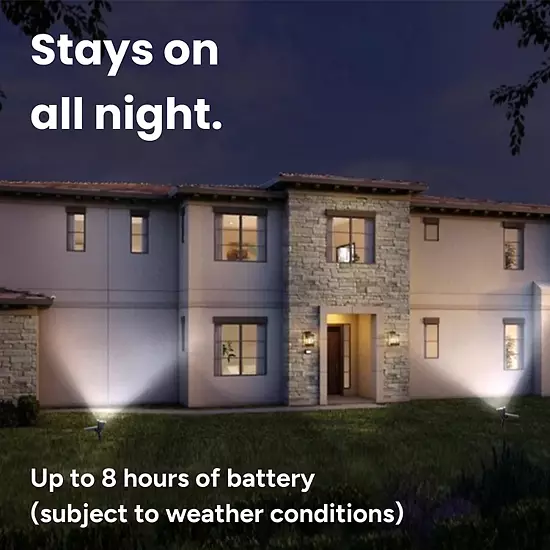 Techko 2-Piece Solar-Powered Pathway Spotlights Set 4 Techko 2-Piece Solar-Powered Pathway Spotlights Set - Image 4