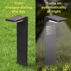 Techko 2-Piece Outdoor Solar-Powered L-Shaped Path Lights Set -Home Decor Shop 47817247 CC ALT4
