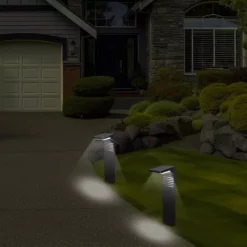 Techko 2-Piece Outdoor Solar-Powered L-Shaped Path Lights Set -Home Decor Shop 47817247 CC ALT8