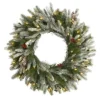 Nearly Natural Flocked LED Artificial Christmas Wreath