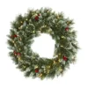 Nearly Natural Frosted Swiss Pine LED Artificial Wreath