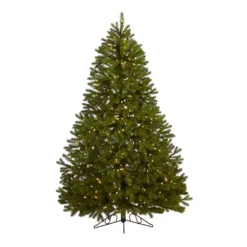 Nearly Natural 6-ft. Cambridge Spruce Flat Back 350-Light Artificial Christmas Tree