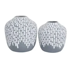 Stella & Eve Line Pattern Vase Table Decor 2-piece Set