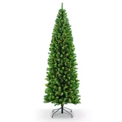 PULEO INTERNATIONAL Pre-Lit 6.5' Pencil Northern Fir Artificial Christmas Tree With 250 Lights