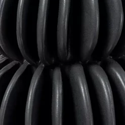 Storied Home Decorative Pleated Stoneware Black Vase -Home Decor Shop 52661163 CC ALT2