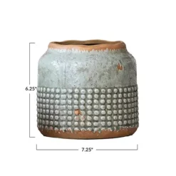Storied Home Round Terra-cotta Hobnail Planter Vase With Heavily Distressed Finish -Home Decor Shop 52661167 CC ALT6
