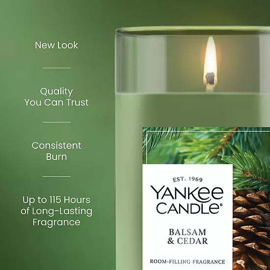 Yankee Candle Balsam & Cedar 14.25-oz. Medium Pillar Candle 3 Yankee Candle Balsam & Cedar 14.25-oz. Medium Pillar Candle - Image 3