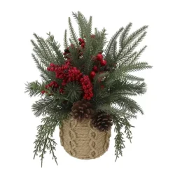 St. Nicholas Square® Artificial Berry And Greenery Arrangement In Wicker Vessel -Home Decor Shop 53778869 CC ALT2