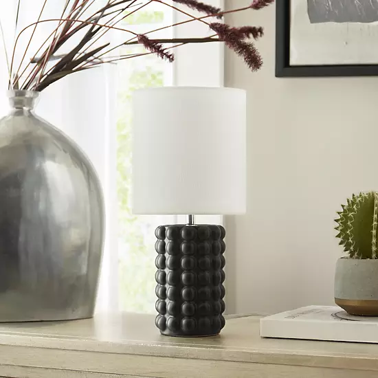 Black Bubble Ceramic Accent Table Lamp 2 Black Bubble Ceramic Accent Table Lamp - Image 2