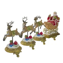 Northlight Santa And Reindeer 4-Pack Christmas Stocking Holders Set -Home Decor Shop 5512619 ALT2