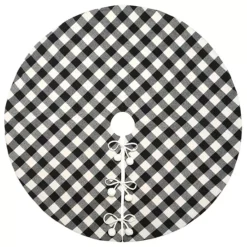 National Tree Company Black & White Plaid Christmas Tree Skirt