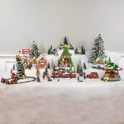 Northlight 7-pc. Christmas Village Figurine & Tree Display Set Table Decor -Home Decor Shop 56245878 CC ALT2