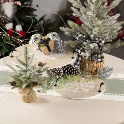 Northlight 2-pc. Round Snowflake Serving Trays With Handles Set -Home Decor Shop 56297945 CC ALT2