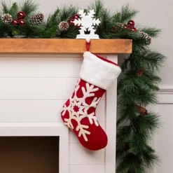 Northlight 20-Inch Reindeer & Snowflake Embroidered Christmas Stockings Set Of 3 -Home Decor Shop 56297956 CC ALT2