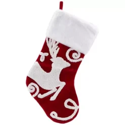 Northlight 20-Inch Reindeer & Snowflake Embroidered Christmas Stockings Set Of 3 -Home Decor Shop 56297956 CC ALT5