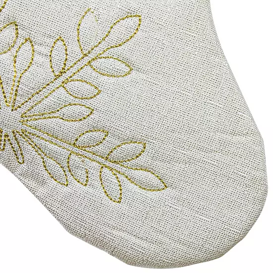 Northlight 20-Inch Christmas Stocking With Gold Snowflakes & Faux Fur Cuff 4 Northlight 20-Inch Christmas Stocking With Gold Snowflakes & Faux Fur Cuff - Image 4