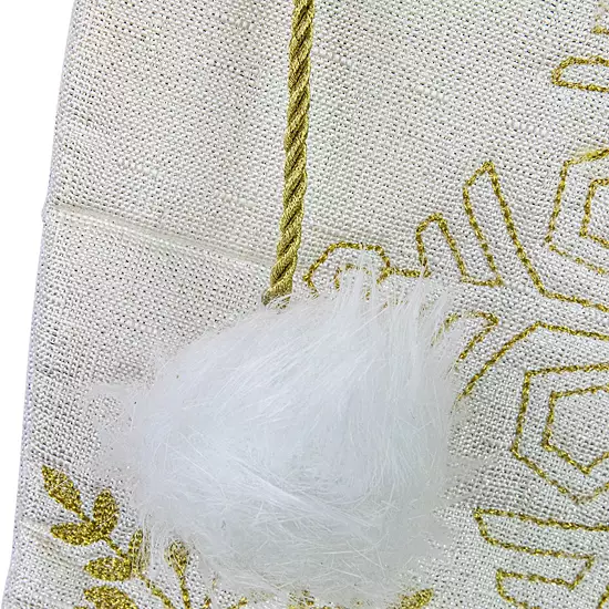 Northlight 20-Inch Christmas Stocking With Gold Snowflakes & Faux Fur Cuff 6 Northlight 20-Inch Christmas Stocking With Gold Snowflakes & Faux Fur Cuff - Image 6