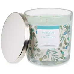 Sonoma Goods For Life® Sage Mint & Eucalyptus 14-oz. Blue Floral Candle Jar -Home Decor Shop 5660130 ALT4