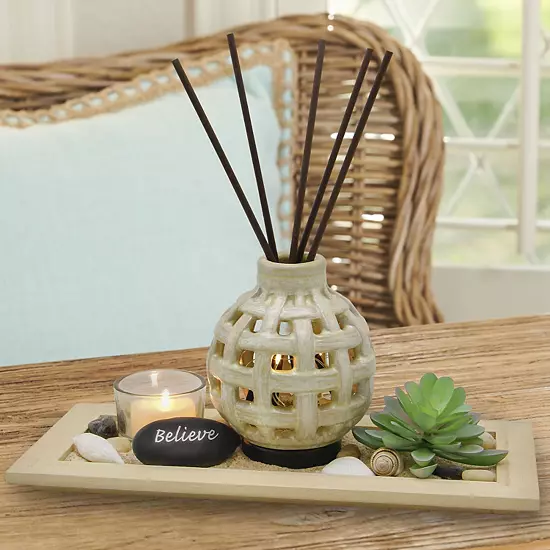 Studio 66 Natura LED Diffuser Garden With Decorative Tray & Succulent 2 Studio 66 Natura LED Diffuser Garden With Decorative Tray & Succulent - Image 2