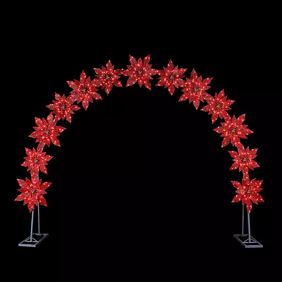 Mr Christmas 8.5-ft. Twinkling LED Poinsettia Arch Outdoor Decor 3 Mr Christmas 8.5-ft. Twinkling LED Poinsettia Arch Outdoor Decor - Image 3