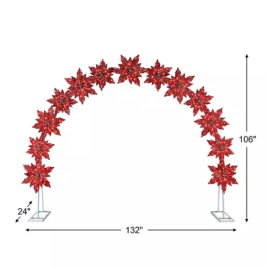 Mr Christmas 8.5-ft. Twinkling LED Poinsettia Arch Outdoor Decor 5 Mr Christmas 8.5-ft. Twinkling LED Poinsettia Arch Outdoor Decor - Image 5