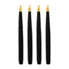 LumaBase Black Battery Operated LED Candles With Flickering Flame 4-pack Set