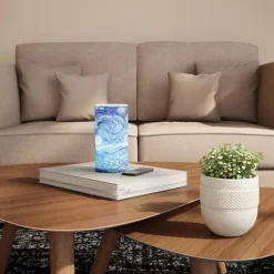 Lavish Home Starry Night Flameless LED Pillar Candle & Remote 2-piece Set -Home Decor Shop 5996521 ALT2