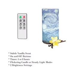 Lavish Home Starry Night Flameless LED Pillar Candle & Remote 2-piece Set -Home Decor Shop 5996521 ALT5