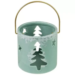 Christmas Central 3.75" Green Christmas Tree Cut Out Tea Light Candle Holder