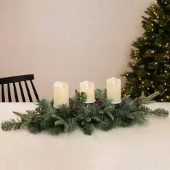 Christmas Central 32" Artificial Mixed Pine And Pine Cones Christmas Candle Holder Centerpiece -Home Decor Shop 6051518 ALT2