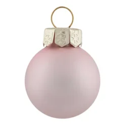 Christmas Central 24ct Baby Pink 2-Finish Glass Christmas Ball Ornaments 1-Inch (25mm) -Home Decor Shop 6052339 ALT4