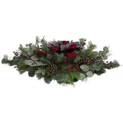 Christmas Central 36" Dual Plaid Bows And Red Berries Artificial Christmas Swag - Unlit 5 Christmas Central 36" Dual Plaid Bows And Red Berries Artificial Christmas Swag - Unlit -Home Decor Shop 6053669 ALT2