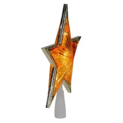 Christmas Central 9" Pre-Lit Gold And Amber Crystal 5 Point Star Christmas Tree Topper - Clear Lights -Home Decor Shop 6058910 ALT2