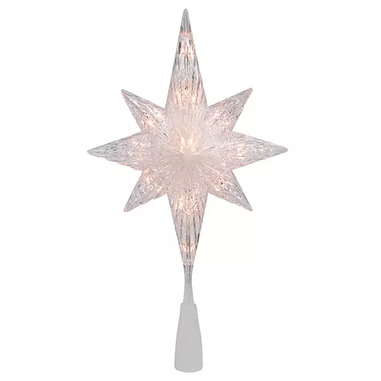Christmas Central 11" Lighted Bethlehem Star Christmas Tree Topper - Clear Lights 1 Christmas Central 11" Lighted Bethlehem Star Christmas Tree Topper - Clear Lights