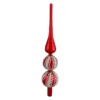 Christmas Central 14.75" Red And White Glass Finial Christmas Tree Topper
