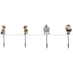 Christmas Central Set Of 4 Lighted Rudolph And Friends Christmas Pathway Markers - Clear Lights -Home Decor Shop 6066877 ALT3