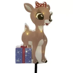 Christmas Central Set Of 4 Lighted Rudolph And Friends Christmas Pathway Markers - Clear Lights -Home Decor Shop 6066877 ALT4