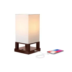 Brightech Maxwell 14" Led Modern Table Nightstand Lamp With Usb Port