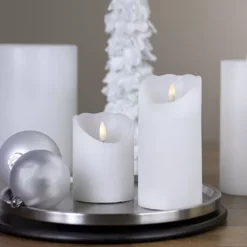 Christmas Central 6" LED White Flameless Pillar Christmas Décor Candle -Home Decor Shop 6139988 ALT