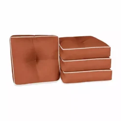Home Fashions International O'Linen 4-piece Single U Cushion Set -Home Decor Shop 6228254 Burnt Orange