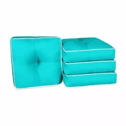 Home Fashions International O'Linen 4-piece Single U Cushion Set -Home Decor Shop 6228254 Turquoise