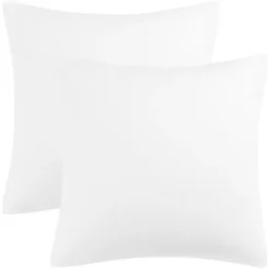 Set Of 2 Chenille Throw Pillow Covers Water Repellent 16"x16" -Home Decor Shop 6239808 White